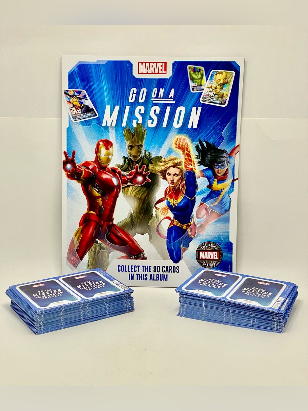 ✅ Marvel Go On a Mission Set With 1 Album & 90 Sealed Card Packs 360 New Cards